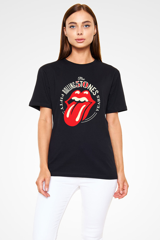 The Rolling Stones Logo Siyah Unisex Tişört T-Shirt - TişörtFabrikası