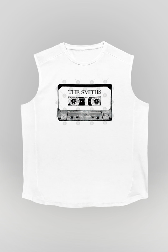 The Smiths Baskılı Beyaz Unisex Kolsuz Tişört - Tshirt