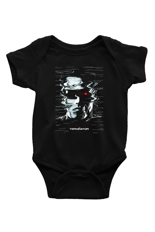 The Terminator Baskılı Siyah Bebek Body - Zıbın