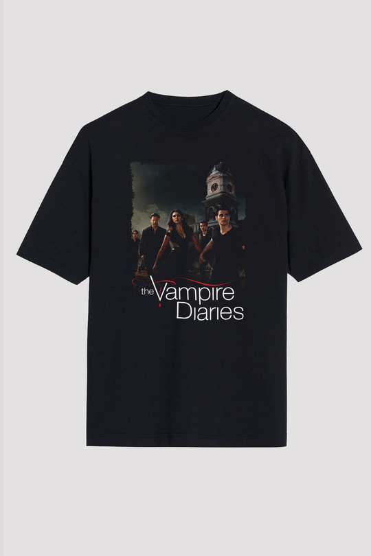 The Vampire Diaries Siyah Oversize Tişört Oversize T-shirt