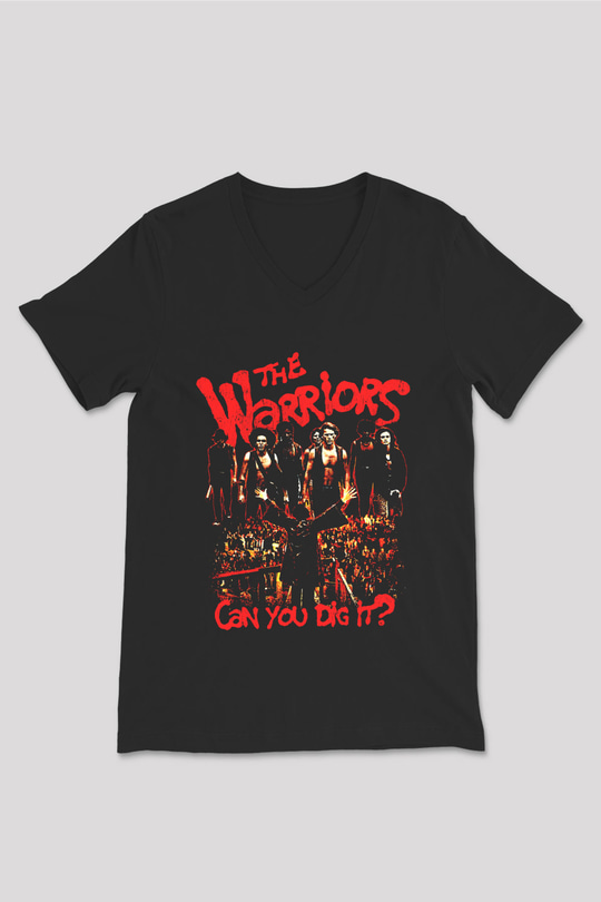 The Warriors Siyah Unisex  V Yaka Tişört