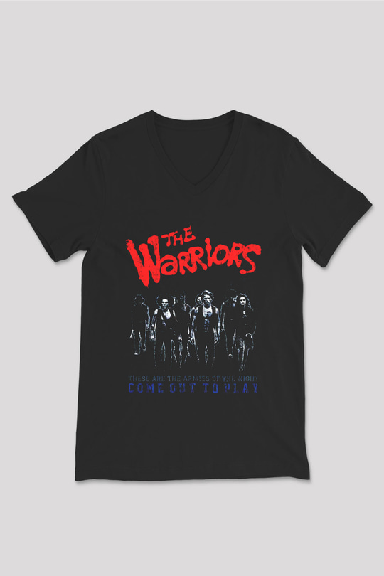 The Warriors Siyah Unisex  V Yaka Tişört