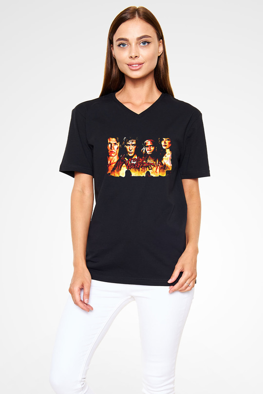 The Warriors Siyah Unisex  V Yaka Tişört