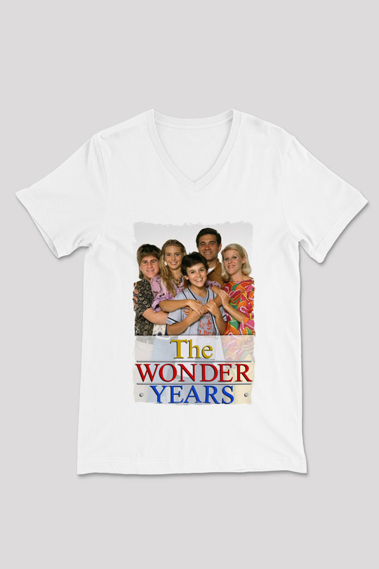 The Wonder Years Beyaz Unisex  V Yaka Tişört