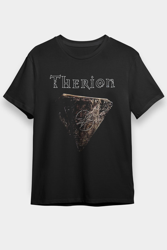 Therion Baskılı Unisex Siyah Tişört - Tshirt