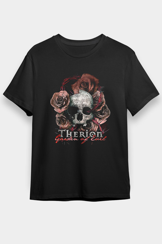 Therion Baskılı Unisex Siyah Tişört - Tshirt