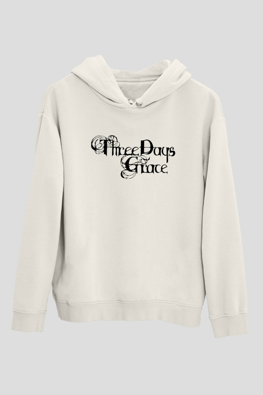 Three Days Grace Beyaz Unisex Kapşonlu Sweatshirt