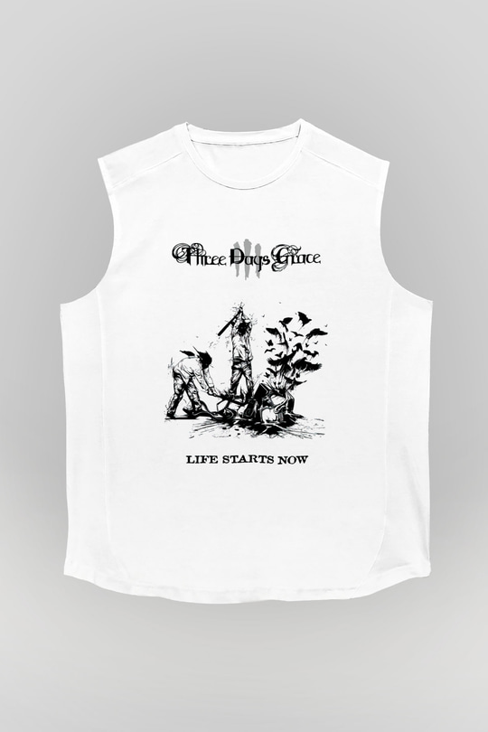 Three Days Grace Beyaz Unisex Kolsuz Tişört