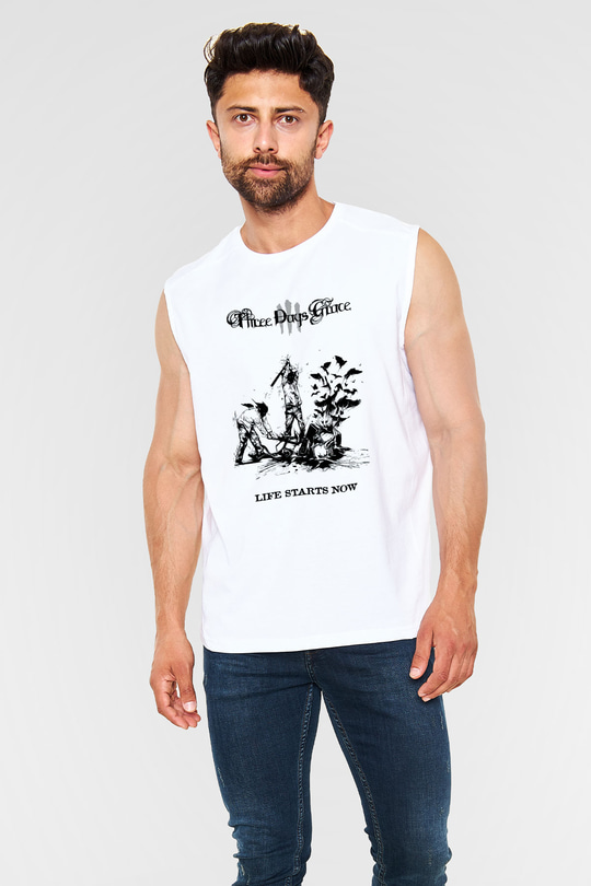 Three Days Grace Beyaz Unisex Kolsuz Tişört