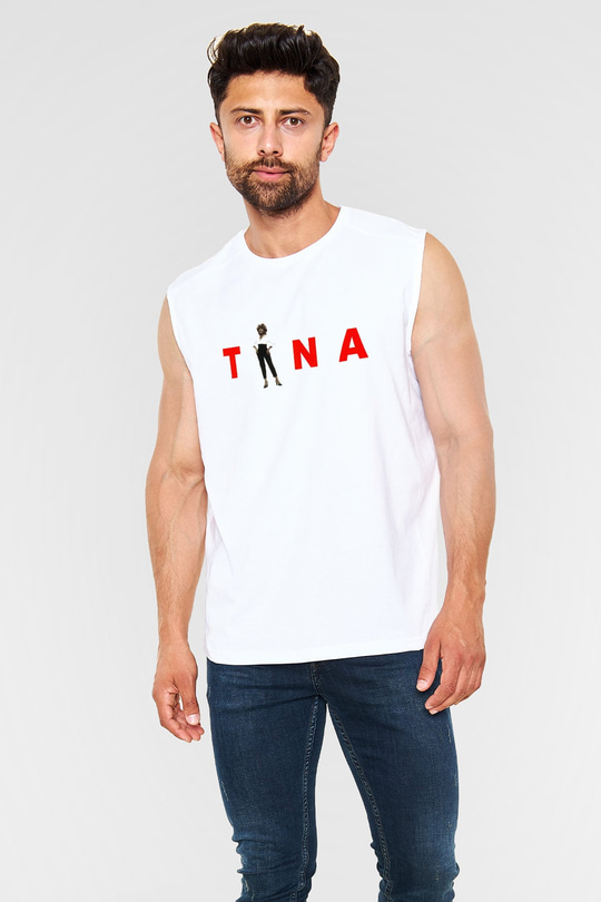 Tina Turner Beyaz Unisex Kolsuz Tişört