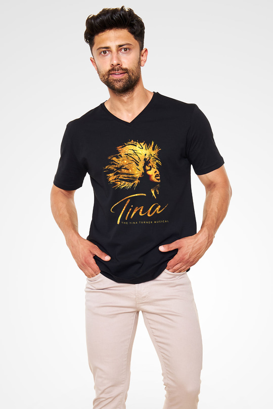Tina Turner Siyah Unisex V Yaka Tişört T-Shirt