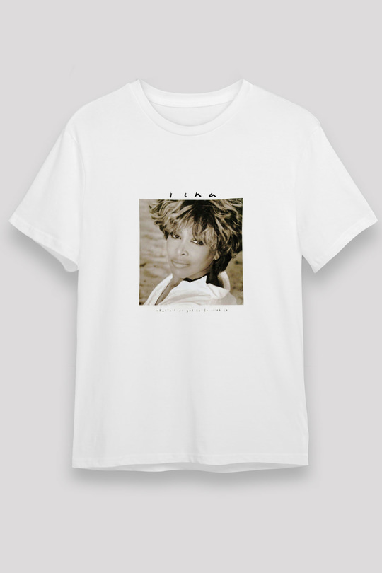 Tine Turner Baskılı Unisex Beyaz Tişört