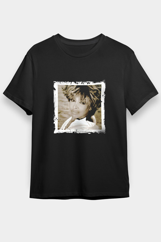 Tine Turner Baskılı Unisex Siyah Tişört