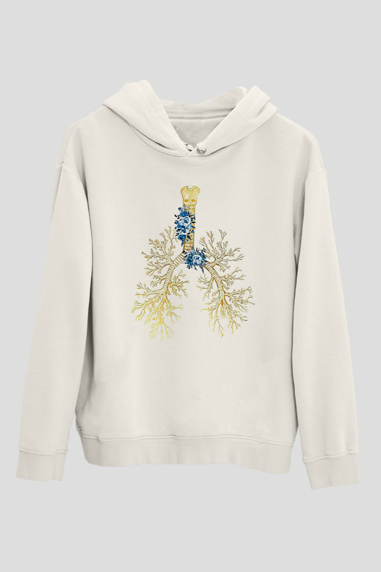 Tıp Bayramı Baskılı Beyaz Unisex Kapüşonlu Sweatshirt