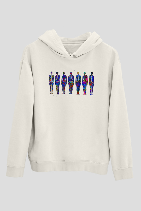 Tıp Bayramı Baskılı Beyaz Unisex Kapüşonlu Sweatshirt