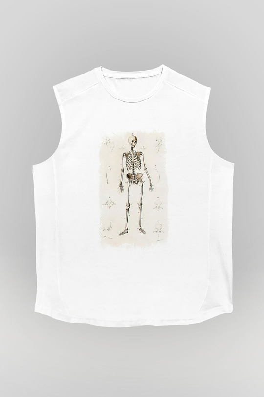 Tıp Bayramı Baskılı Beyaz Unisex Kolsuz Tişört - Tshirt