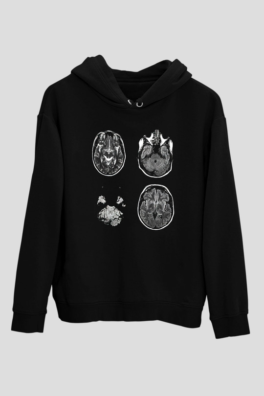 Tıp Bayramı Baskılı Unisex Siyah Hoodie
