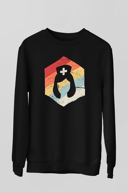 Tıp Bayramı Baskılı Unisex Siyah Sweatshirt
