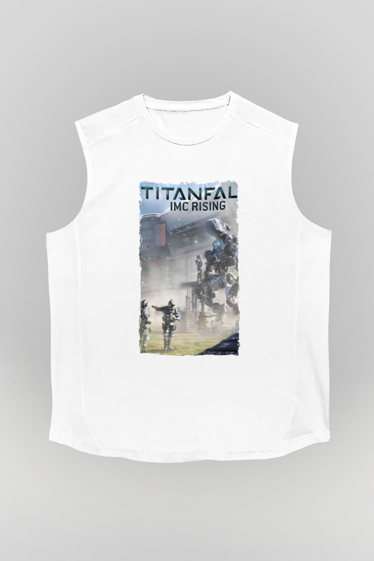 Titanfall Beyaz Unisex Kolsuz Tişört