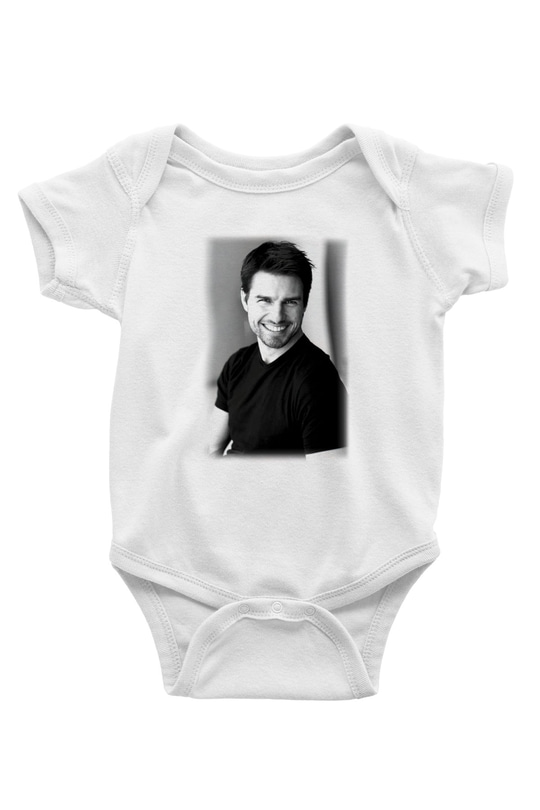 Tom Cruise Baskılı Beyaz Unisex Bebek Body - Zıbın