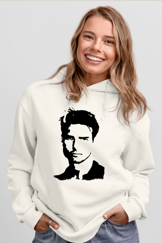 Tom Cruise Beyaz Unisex Kapüşonlu Sweatshirt