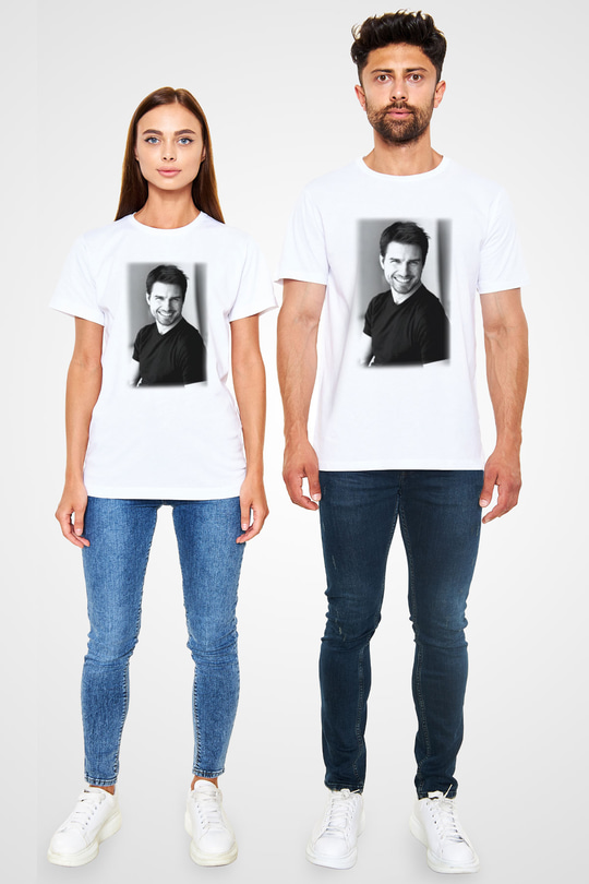 Tom Cruise Beyaz Unisex Tişört T-Shirt - TişörtFabrikası