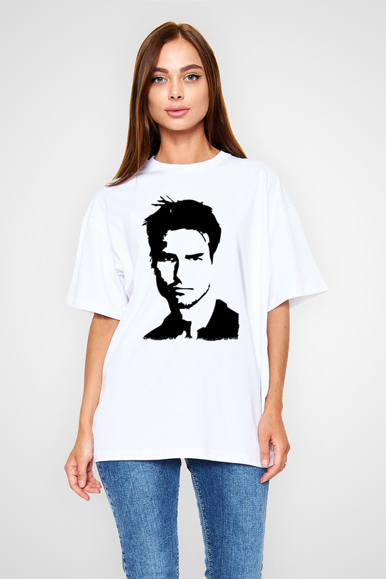 Tom Cruise Beyaz Oversize Tişört Oversize T-shirt - TişörtFabrikası