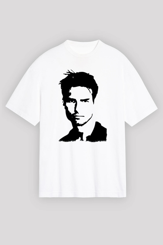 Tom Cruise Beyaz Oversize Tişört Oversize T-shirt - TişörtFabrikası