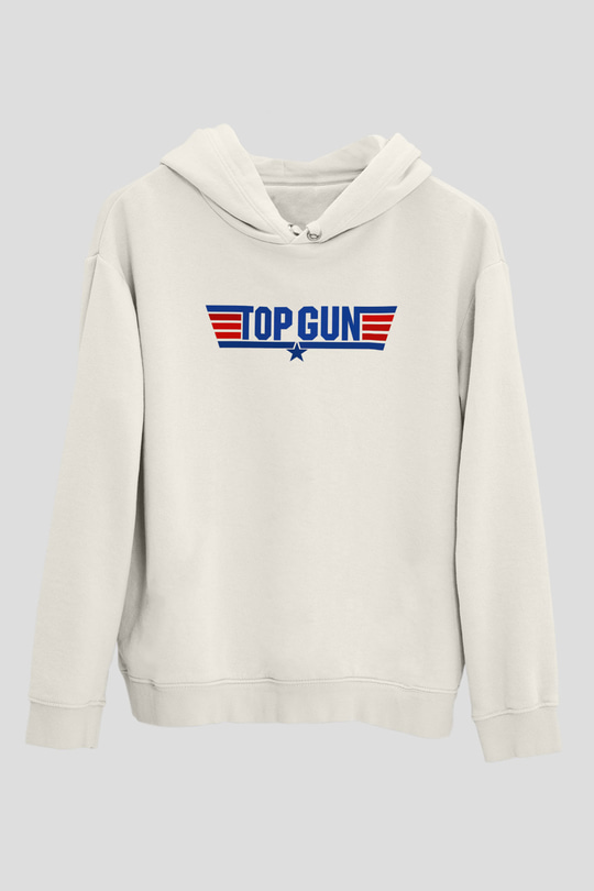 Top Gun Beyaz Unisex Hoodie