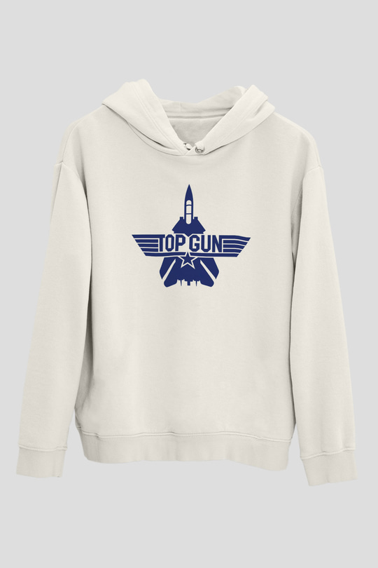 Top Gun Beyaz Unisex Hoodie