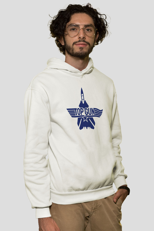 Top Gun Beyaz Unisex Hoodie
