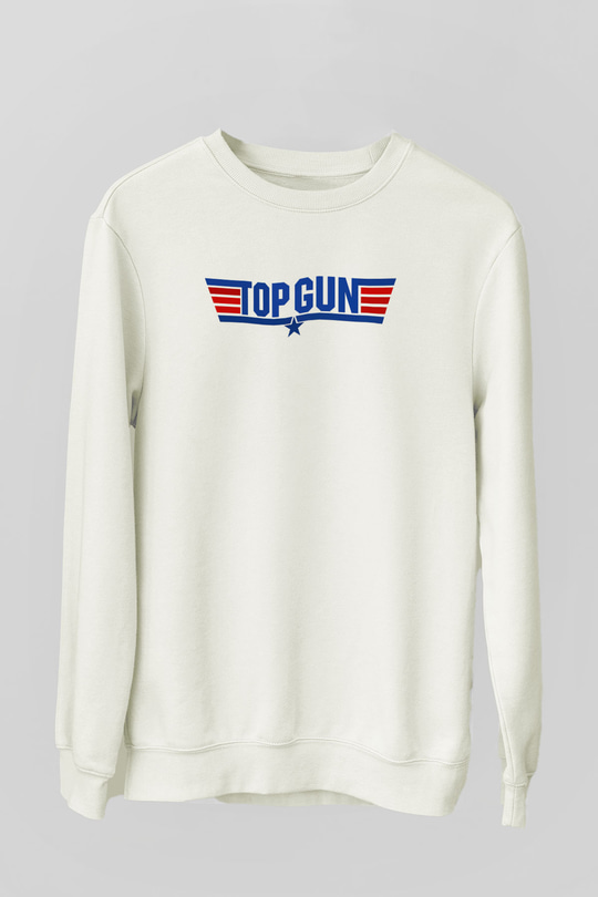 Top Gun Beyaz Unisex Sweatshirt