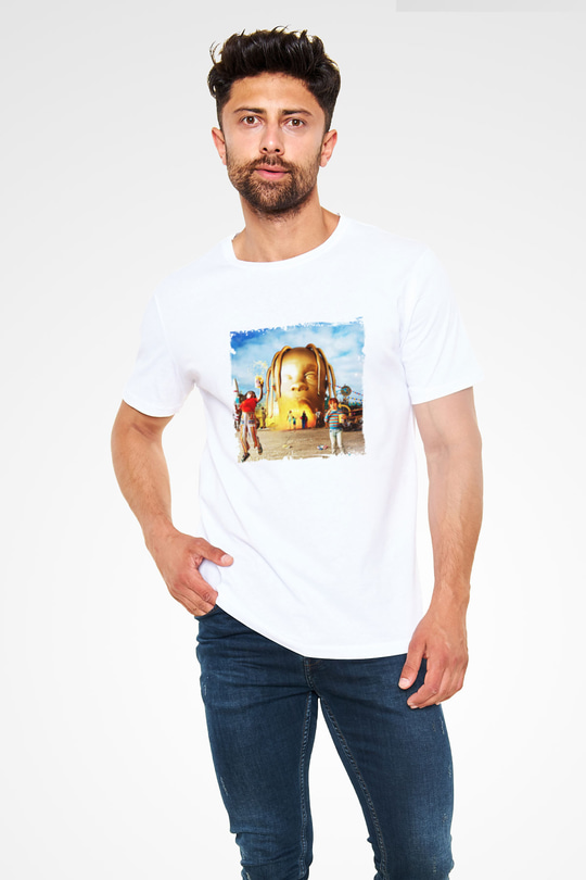 Travis Scott Baskılı Unisex Beyaz Tişört