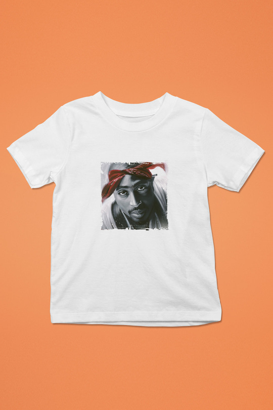 Tupac Baskılı Unisex Beyaz Çocuk Tişört