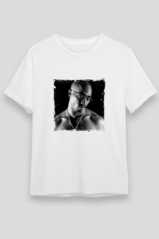 Tupac Baskılı Unisex Beyaz Tişört