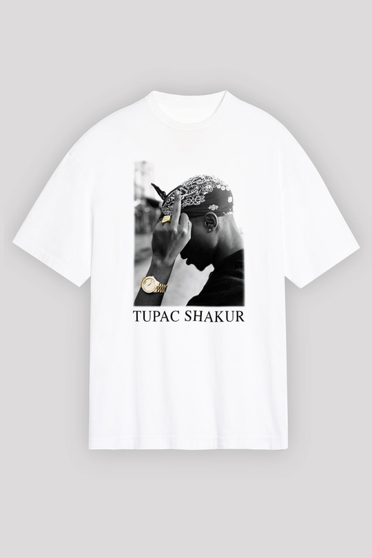Tupac Shakur Beyaz Unisex Oversize Tişört T-Shirt