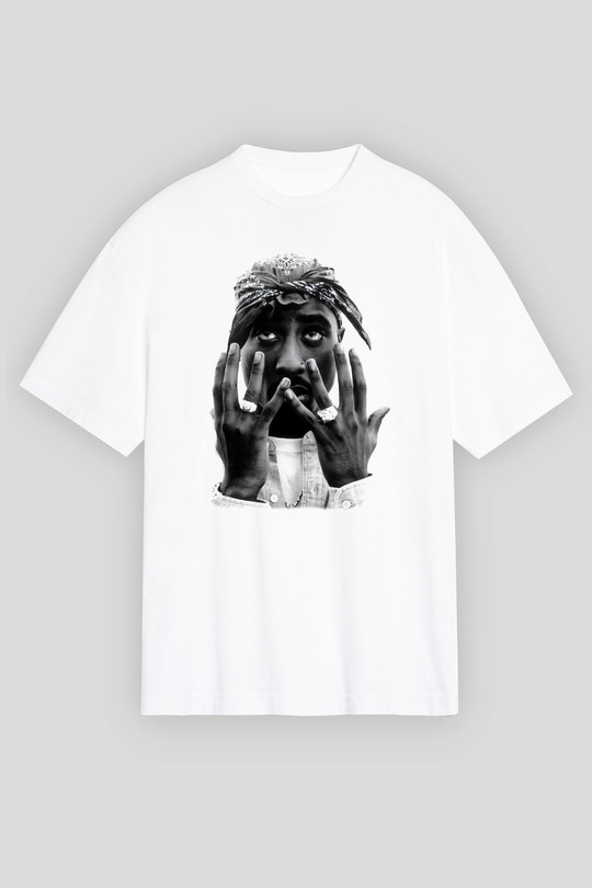 Tupac Shakur Beyaz Unisex Oversize Tişört T-Shirt