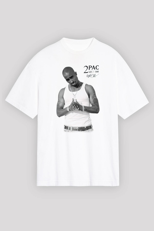 Tupac Shakur Beyaz Unisex Oversize Tişört T-Shirt