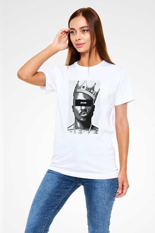 Tupac Shakur Beyaz Unisex Tişört T-Shirt - TişörtFabrikası
