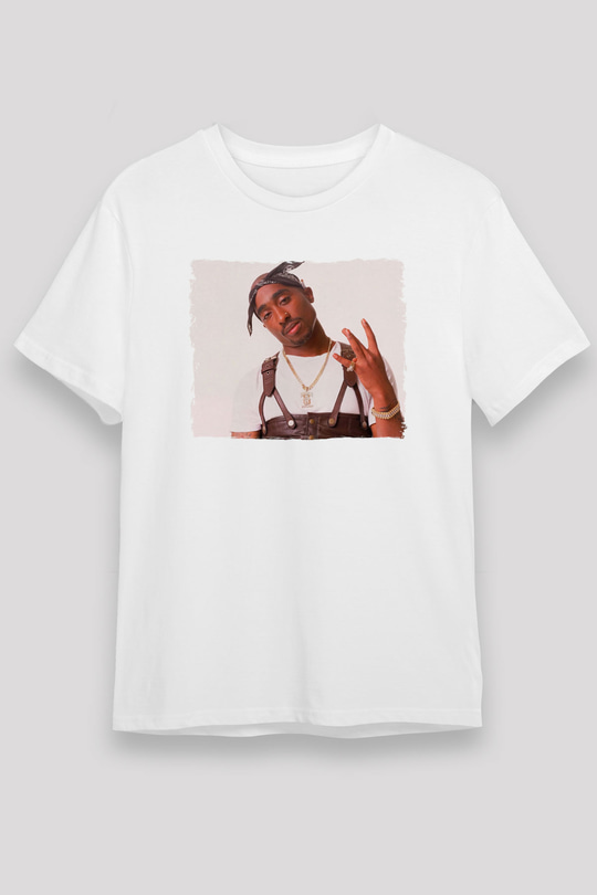 Tupac Shakur Beyaz Unisex Tişört T-Shirt - TişörtFabrikası