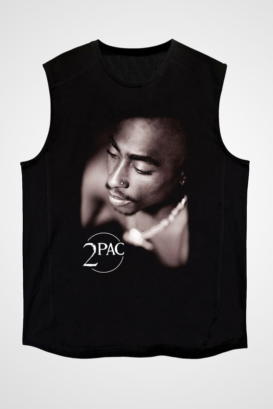 Tupac Shakur Siyah Unisex Kolsuz Tişört