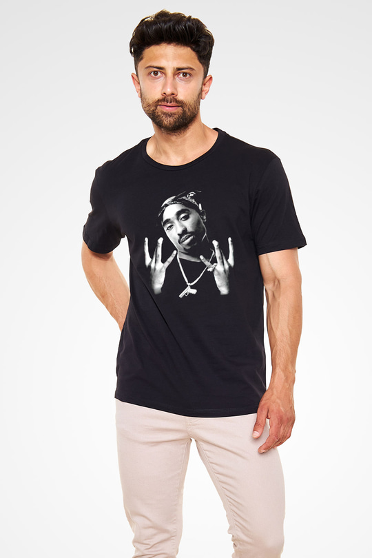 Tupac Shakur Siyah Unisex Tişört T-Shirt - TişörtFabrikası