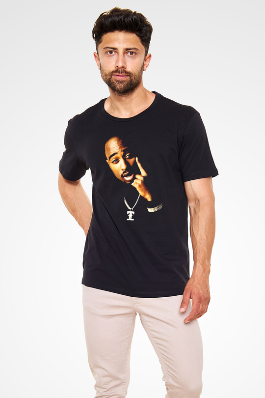 Tupac Shakur Siyah Unisex Tişört T-Shirt - TişörtFabrikası