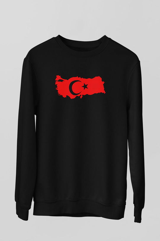 Türkiye Siyah Unisex Sweatshirt