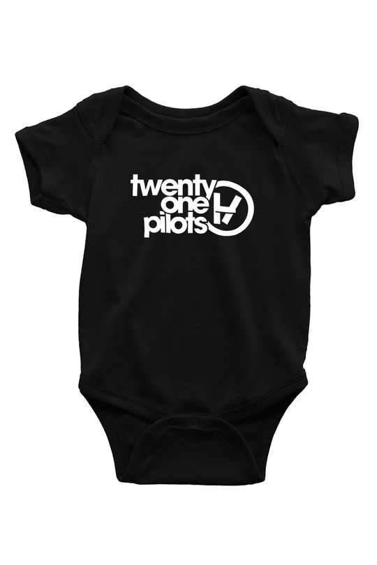 Twenty One Pilots Baskılı Siyah Bebek Body - Zıbın