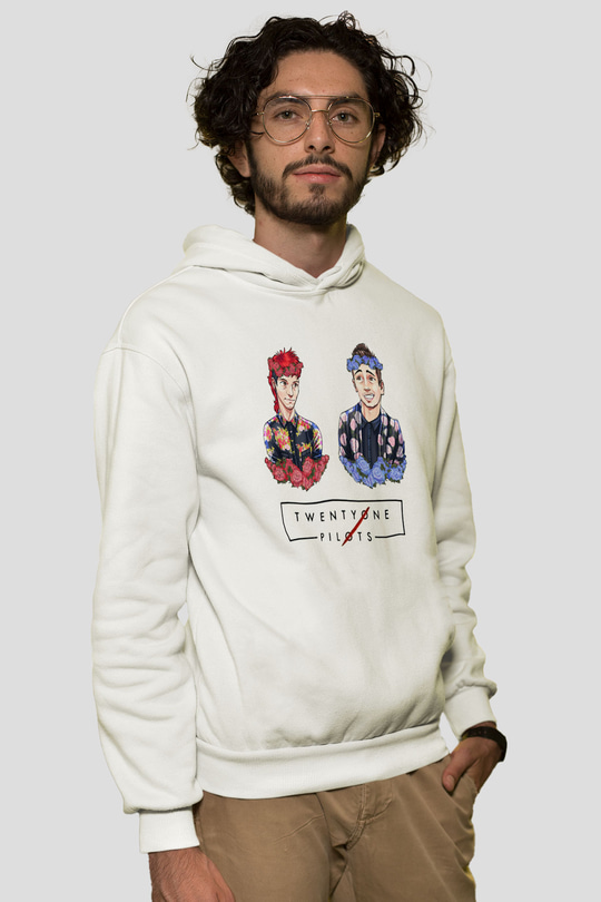 Twenty One Pilots Beyaz Unisex Hoodie