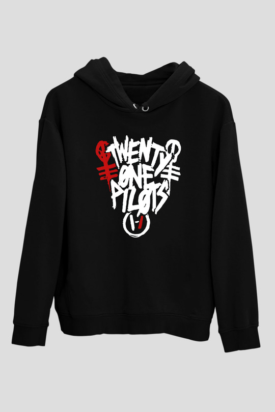 Twenty One Pilots Siyah Unisex Kapşonlu Sweatshirt