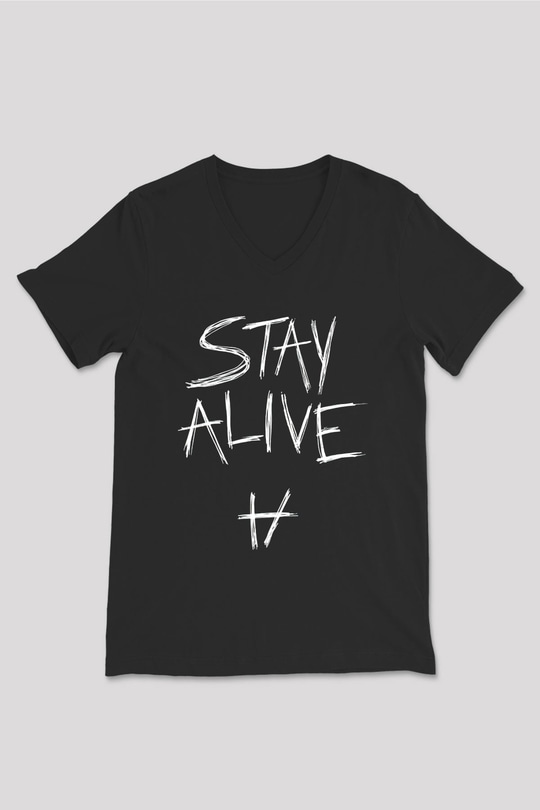 Twenty One Pilots Siyah Unisex V Yaka Tişört T-Shirt
