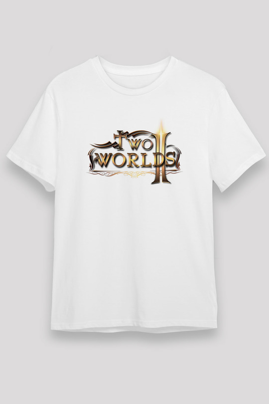 Two Worlds Beyaz Unisex Tişört T-Shirt