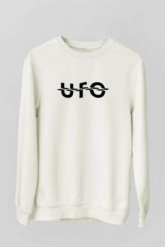 UFO Beyaz Unisex Sweatshirt